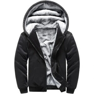 Men Hoodies  for Full Zip Up Fleece Warm Jackets Thick Coats Sweater shirts